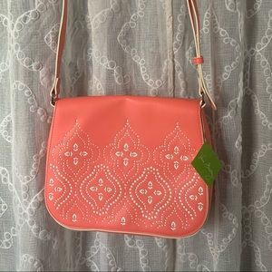 Vera Bradley NWT Laser Cut Saddle Coral Crossbody